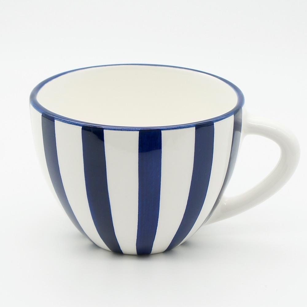 Costa Nova Mar | Striped Ceramic Large Cup - Blue