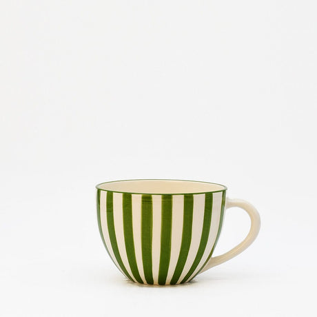 Costa Nova Mar | Striped Ceramic Large Cup - Green