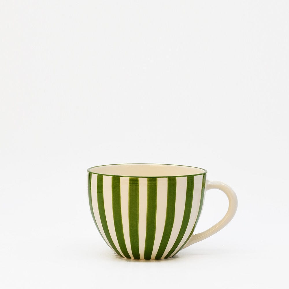 Costa Nova Mar | Striped Ceramic Large Cup - Green