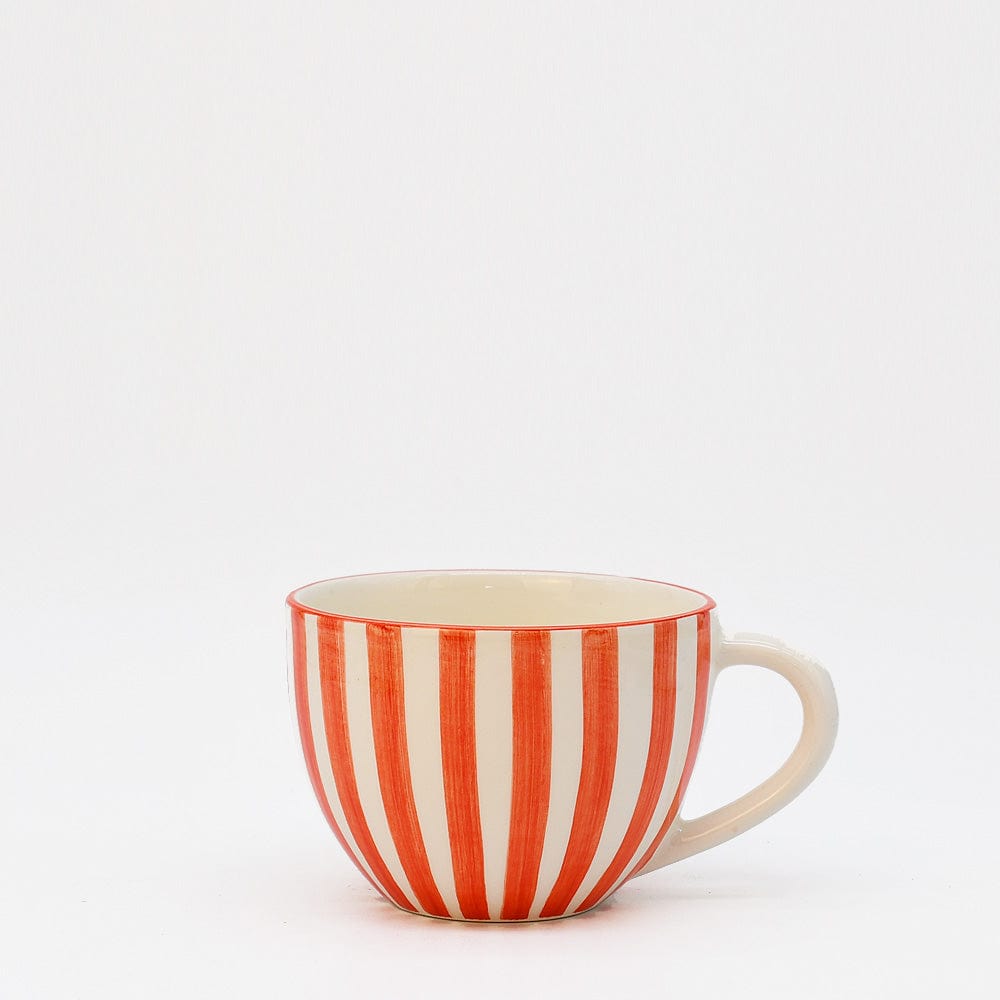 Costa Nova Mar | Striped Ceramic Large Cup - Red