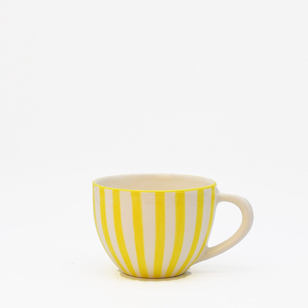 Costa Nova Mar | Striped Ceramic Large Cup - Yellow