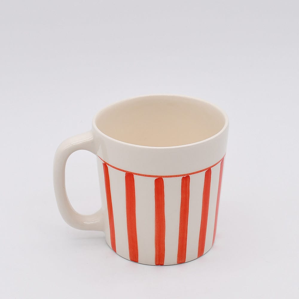 Costa Nova Mar | Striped Ceramic Mug - Red