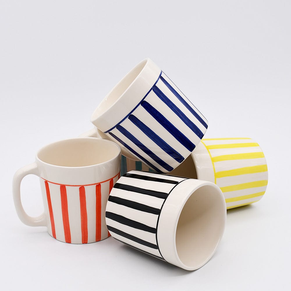 Costa Nova Mar | Striped Ceramic Mug - Red