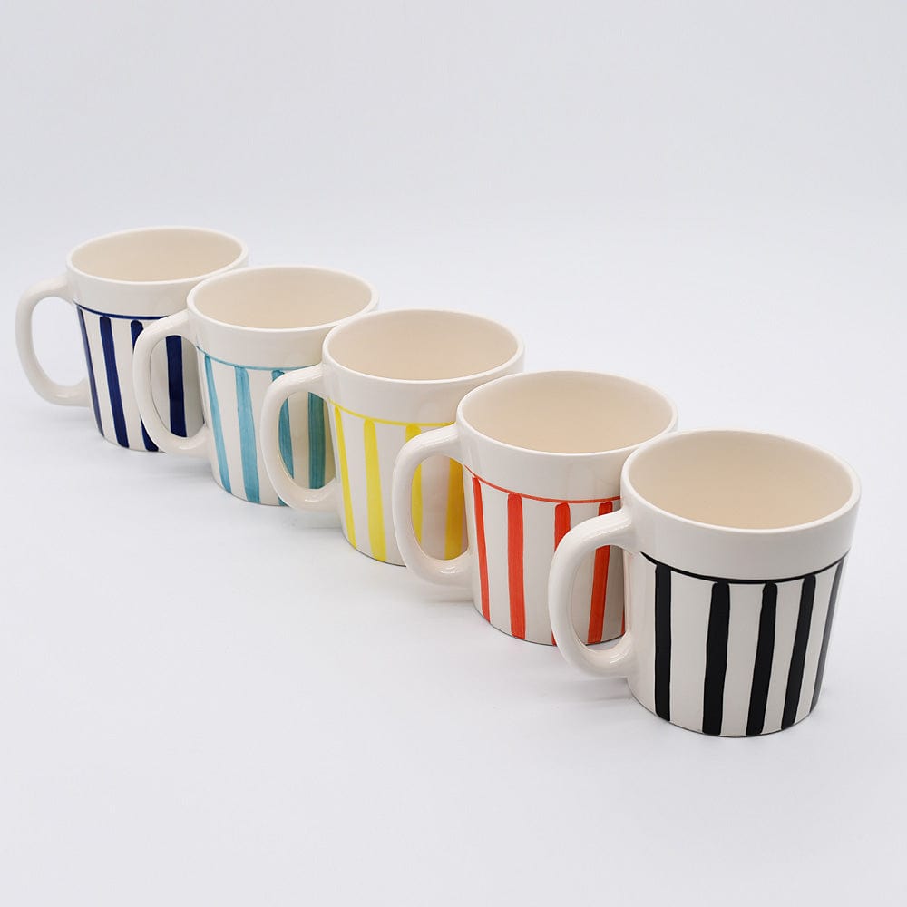 Costa Nova Mar | Striped Ceramic Mug - Red