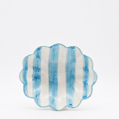 Costa Nova Mar | Striped Ceramic Plate - Turquoise