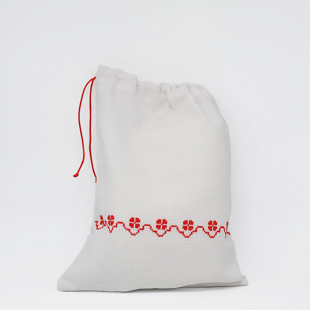 Cotton Embroidered Drawstring Sachet 14.8x11"