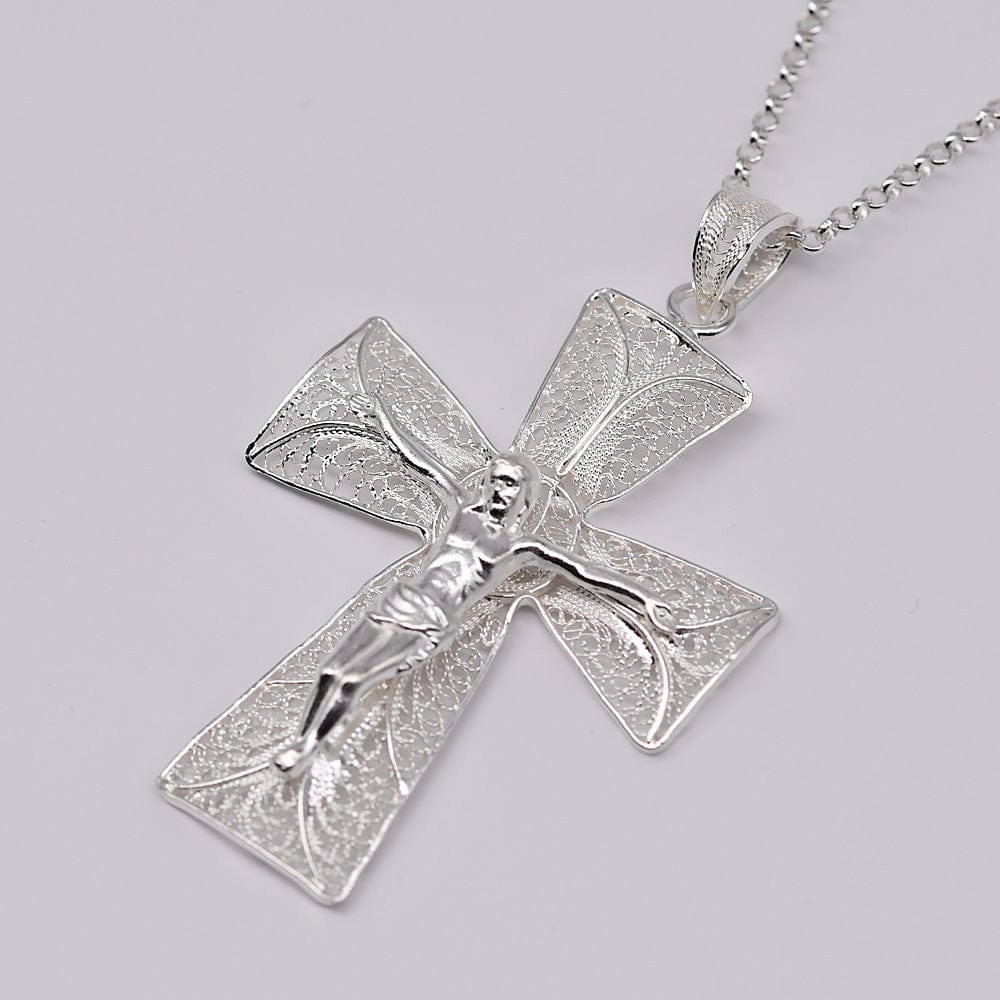 Crucifixo I Silver Filigree Pendant - 2.0''