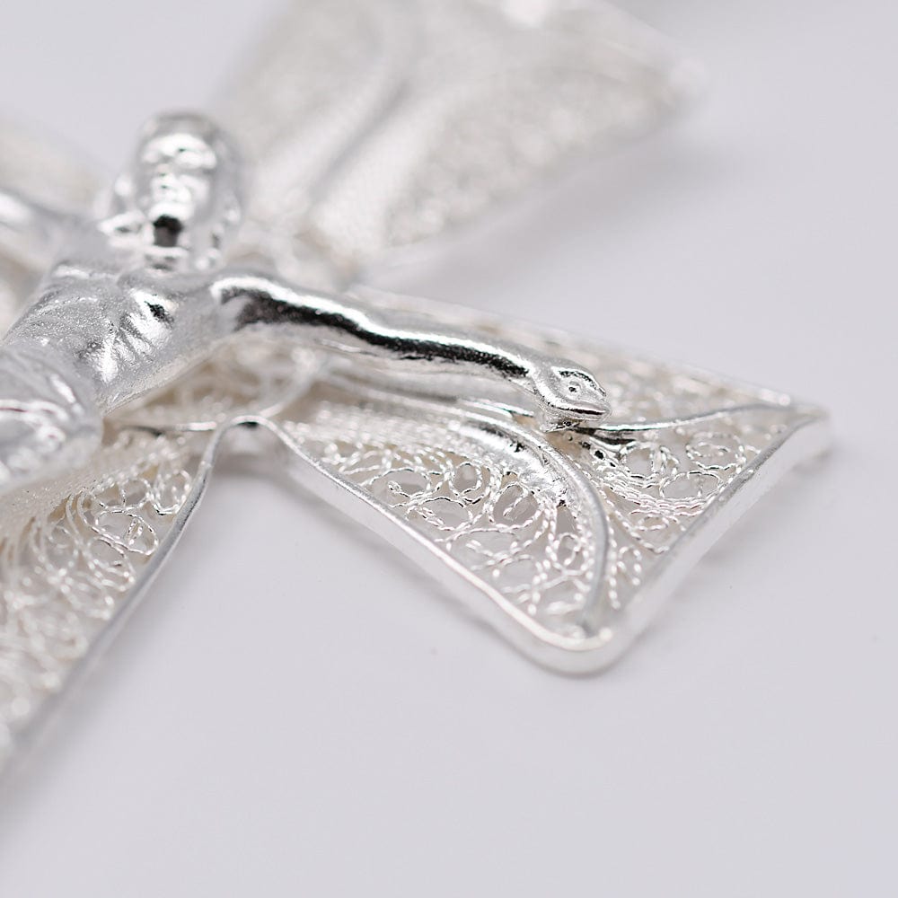 Crucifixo I Silver Filigree Pendant - 2.0''