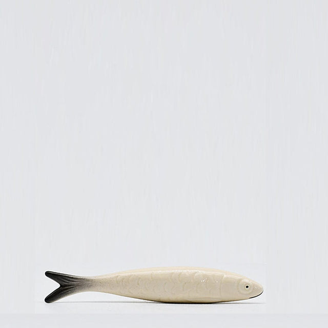 Decorative Ceramic Sardine - White