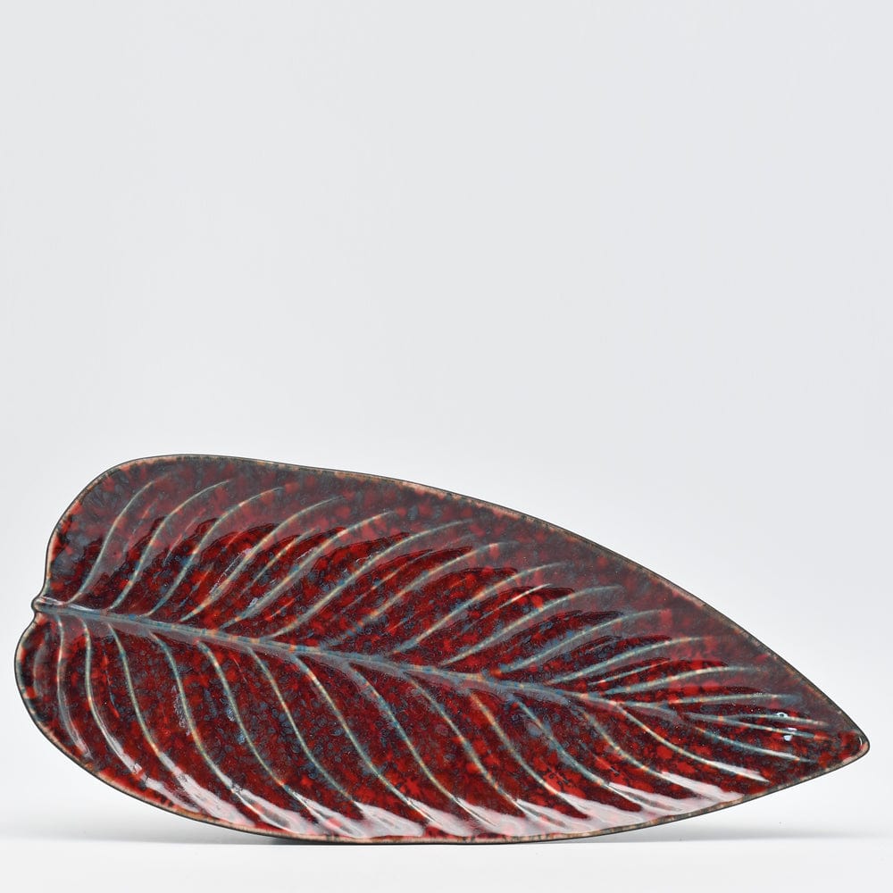 Estrelicia Leaf I Stoneware Charger Plate - Red