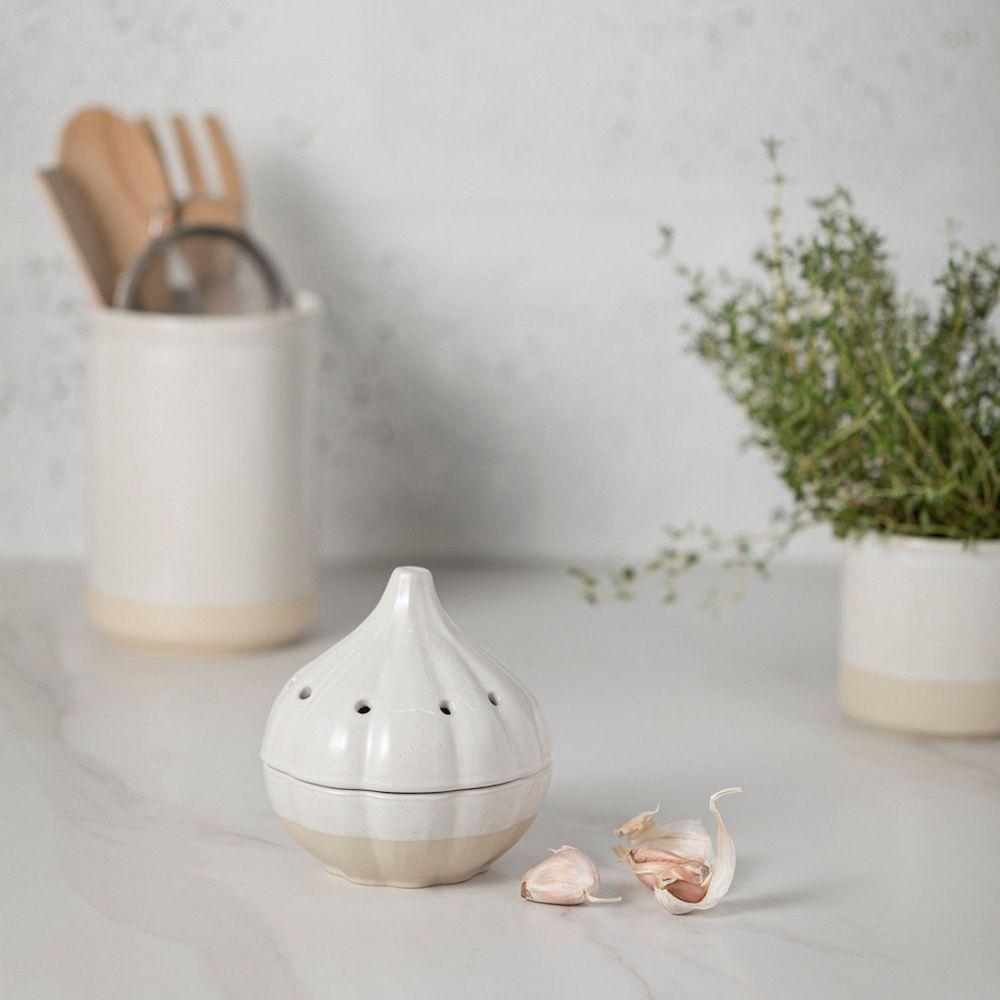 Fine stoneware Garlic Canister