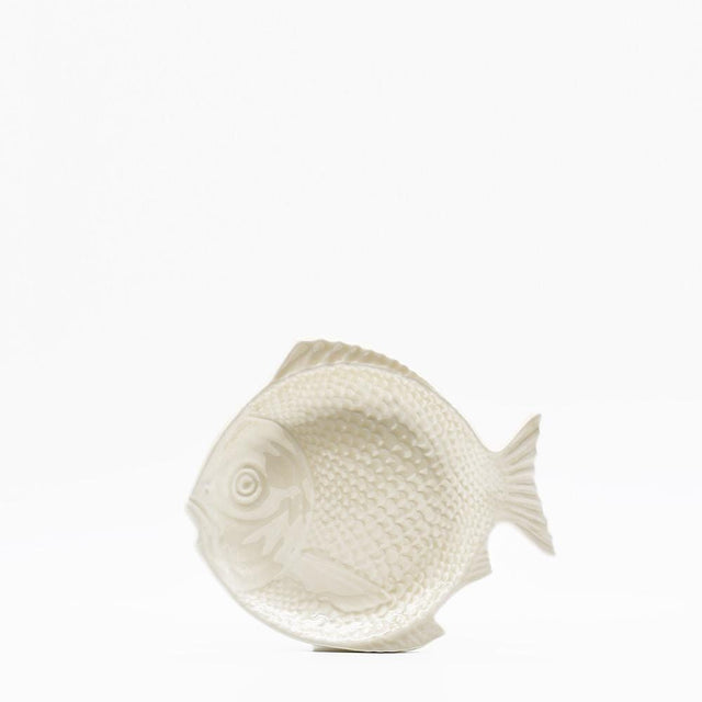 Fish-shaped Ceramic Bread/Butter Plate - White