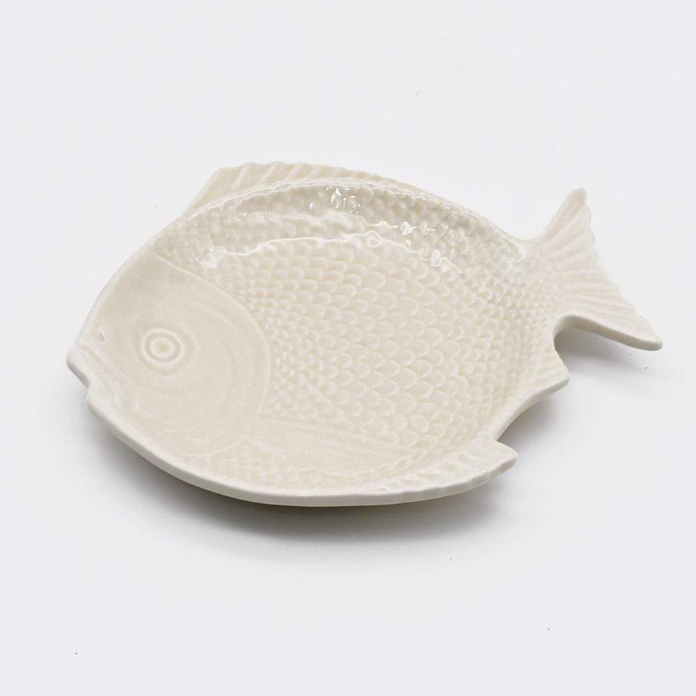 Fish-shaped Ceramic Bread/Butter Plate - White