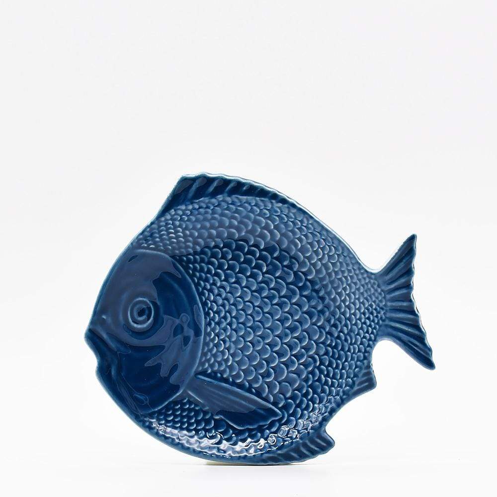 Fish-shaped Ceramic Dinner Plate - Blue