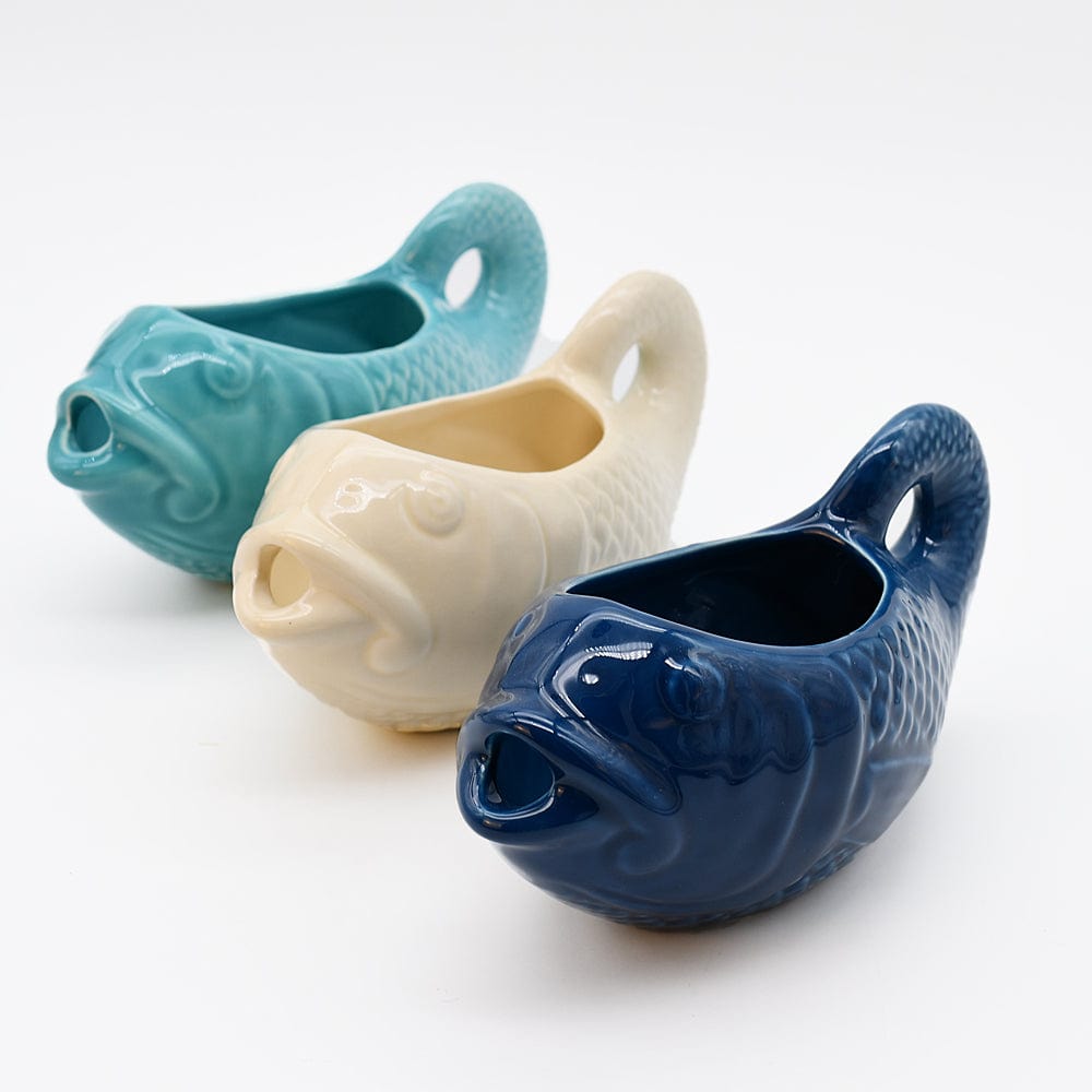 Fish-shaped Ceramic Gravy Boat - Blue