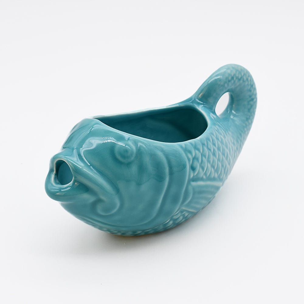 Fish-shaped Ceramic Gravy Boat - Turquoise