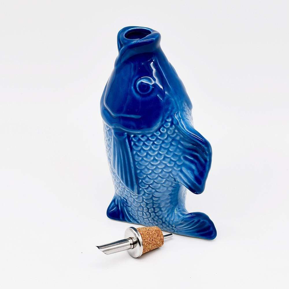 Fish-shaped Ceramic Oil Carafe - Blue