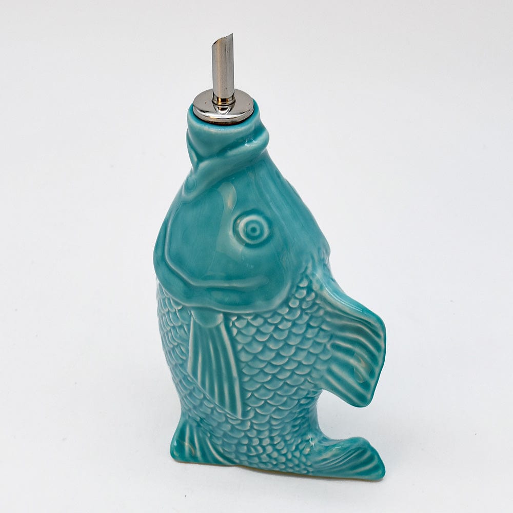 Fish-shaped Ceramic Oil Carafe - Turquoise