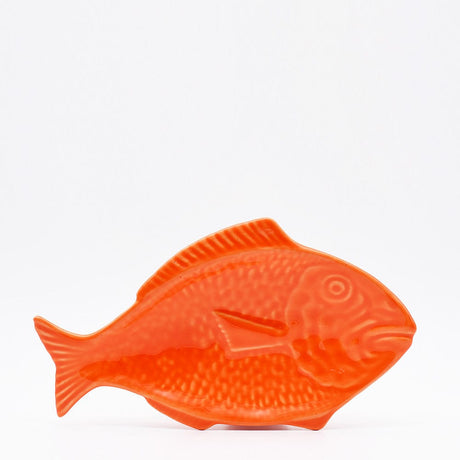 Fish-shaped Ceramic Plate - Orange 11.8"