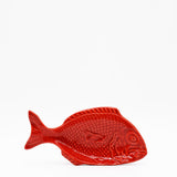 Fish-shaped Ceramic Plate - Red 9.8"