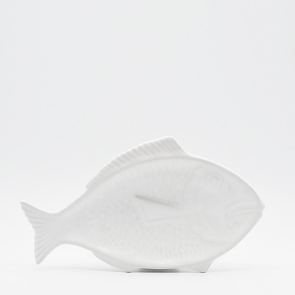 Fish-shaped Ceramic Plate - White 11.8"