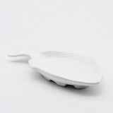 Fish-shaped Ceramic Plate - White 9.8"