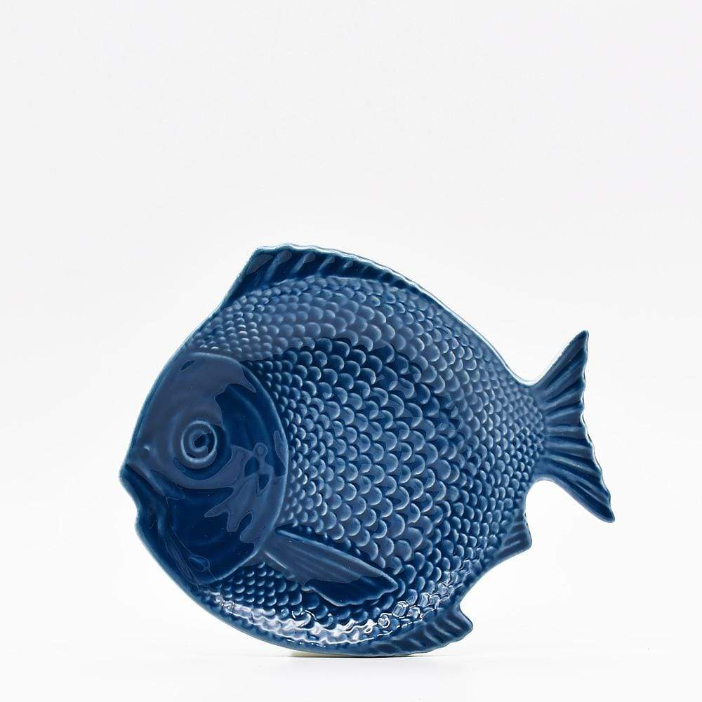 Fish-shaped Ceramic Soup Plate - Blue