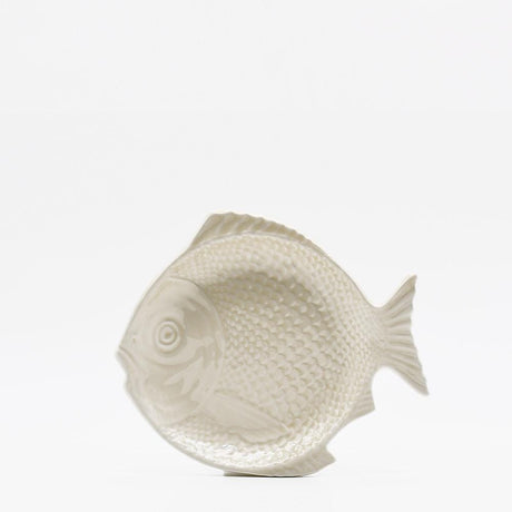 Fish-shaped Ceramic Starter Plate - White