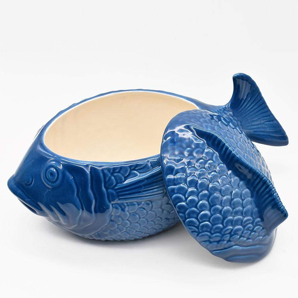 Fish-shaped Ceramic Tureen - Blue