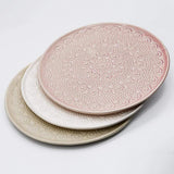 Flores I Beige plate - 10.6''