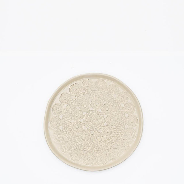 Flores I Beige Plate - 20cm