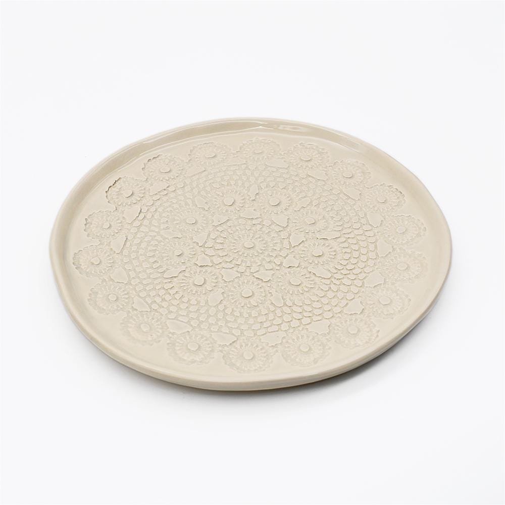 Flores I Beige Plate - 20cm