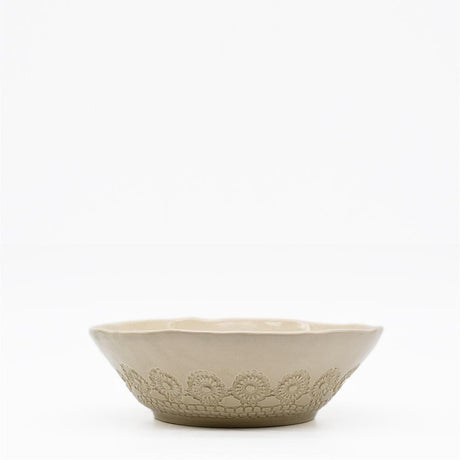 Flores I Beige salad bowl - 19cm