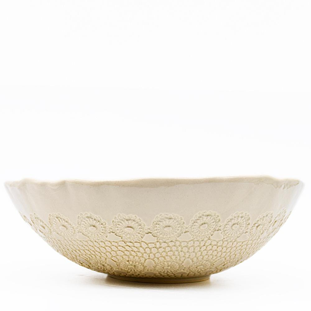 Flores I Beige salad bowl - 25cm