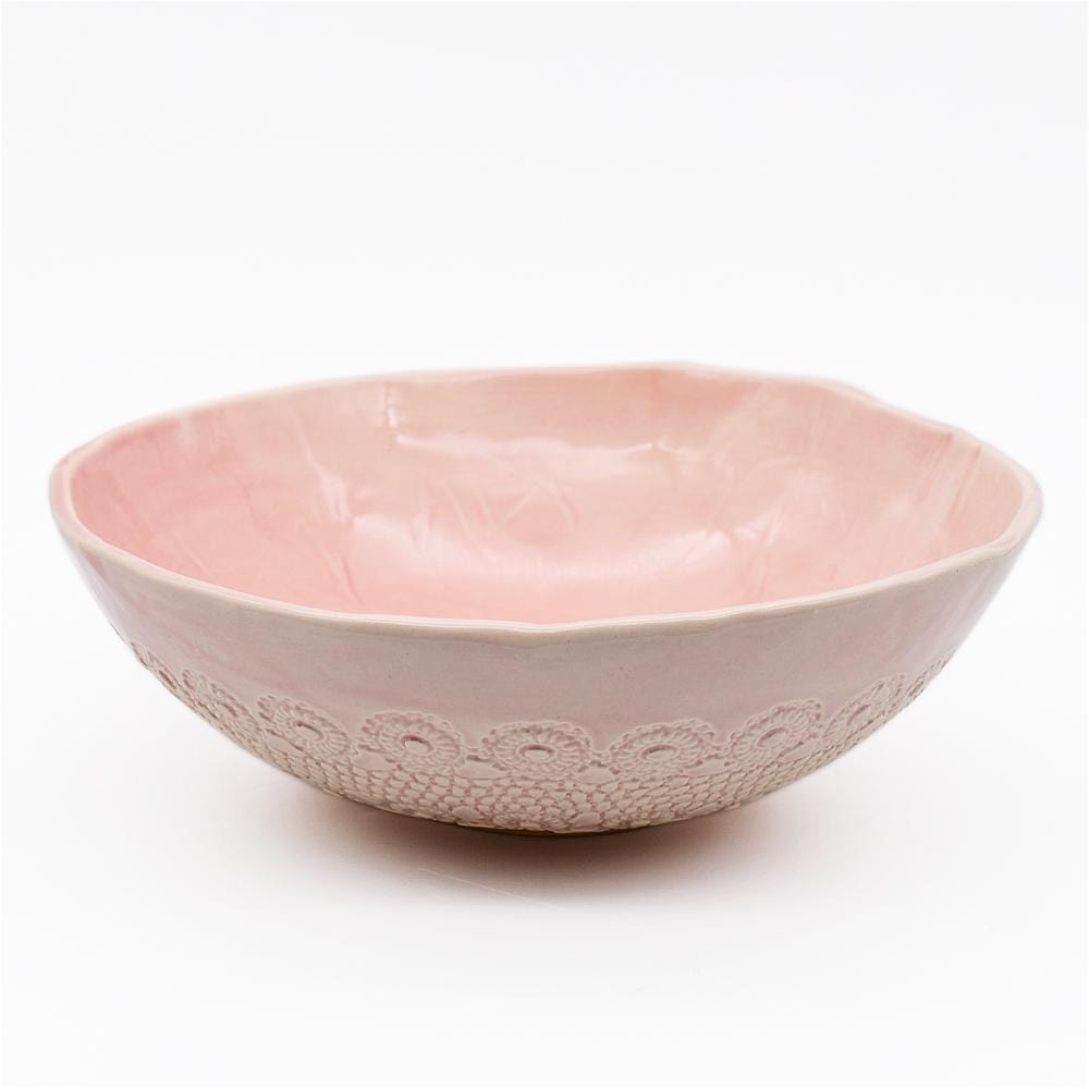 Flores I Pink salad bowl - 25cm