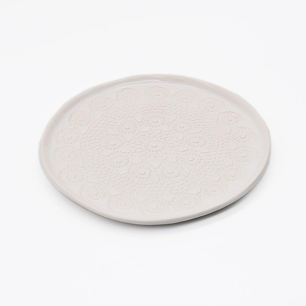 Flores I White plate - 20cm