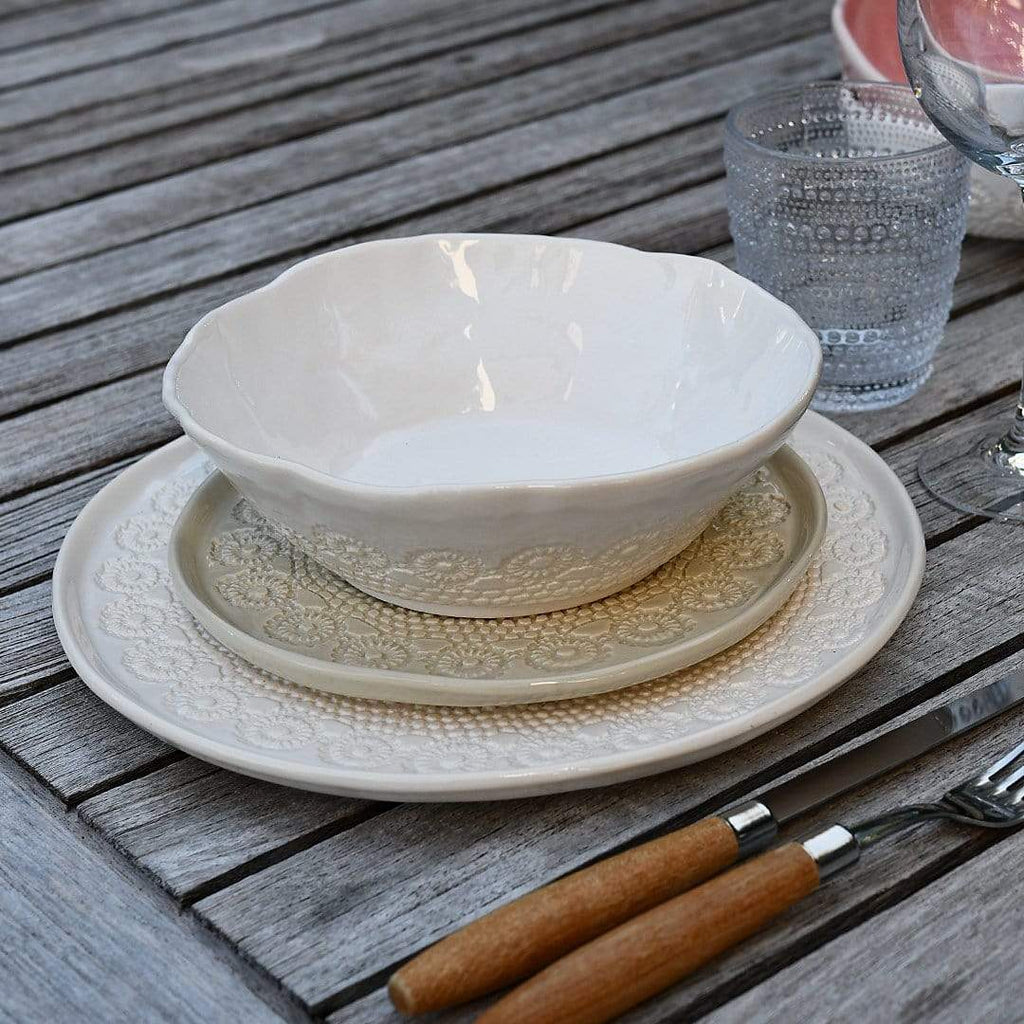 Flores I White salad bowl - 19cm