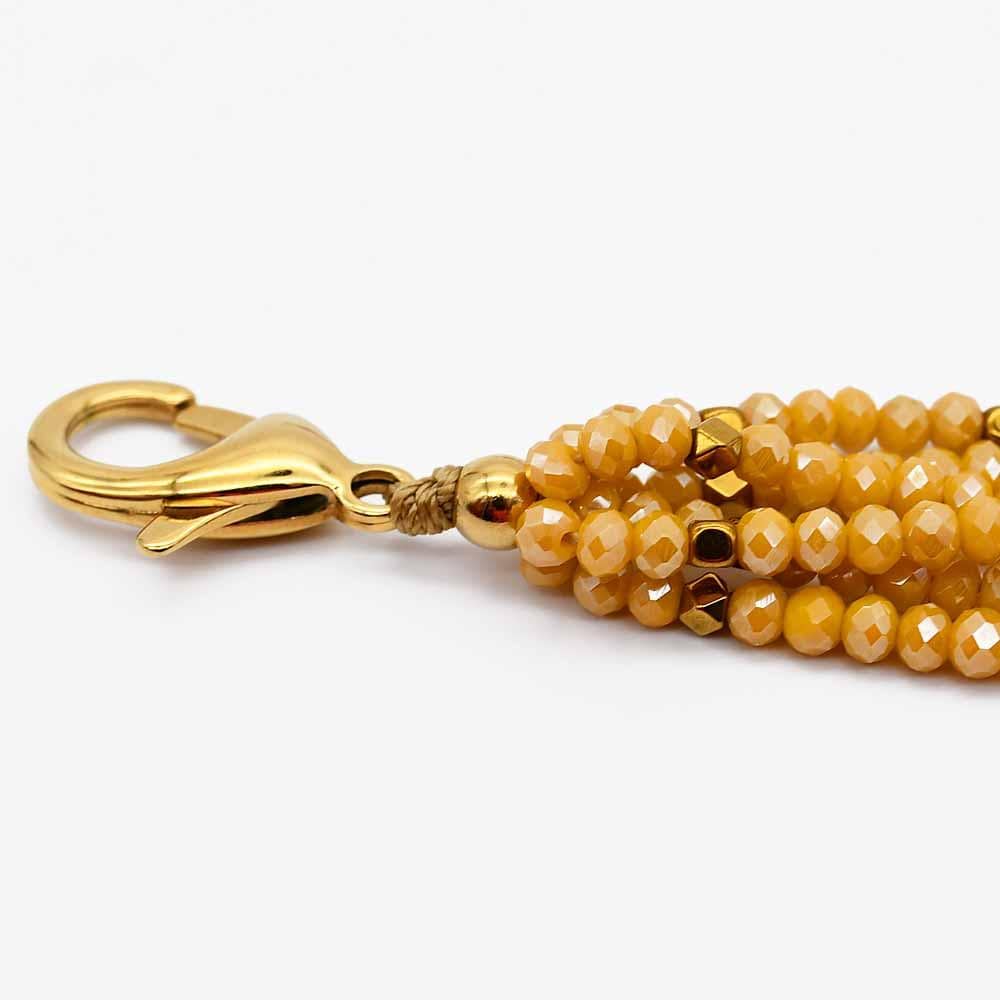 Glass pearls Bracelet - Yellow