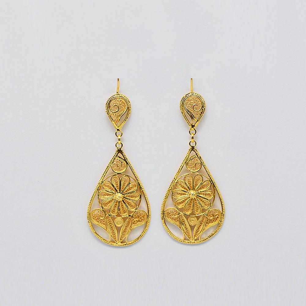 Gold-plated silver earrings - 2.3"