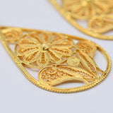 Gold-plated silver earrings - 2.3"