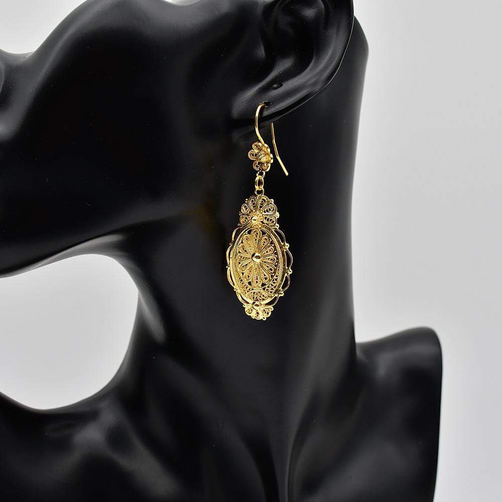 Gold plated Silver Filigree Earrings