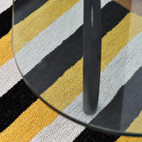 Handmade Striped Rug - Black, beige, yellow