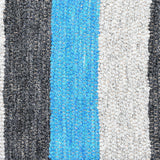 Handmade Striped Rug - Blue, grey, beige