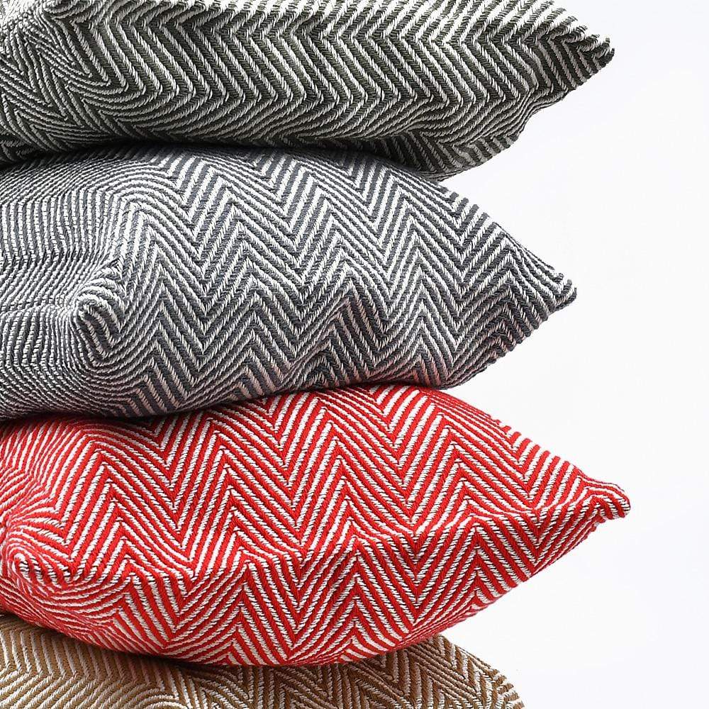 Herringbone I Pillow Cover 20x20" - Red