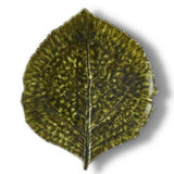 Hydrangea Leaf I Stoneware Small Plate - Dark green