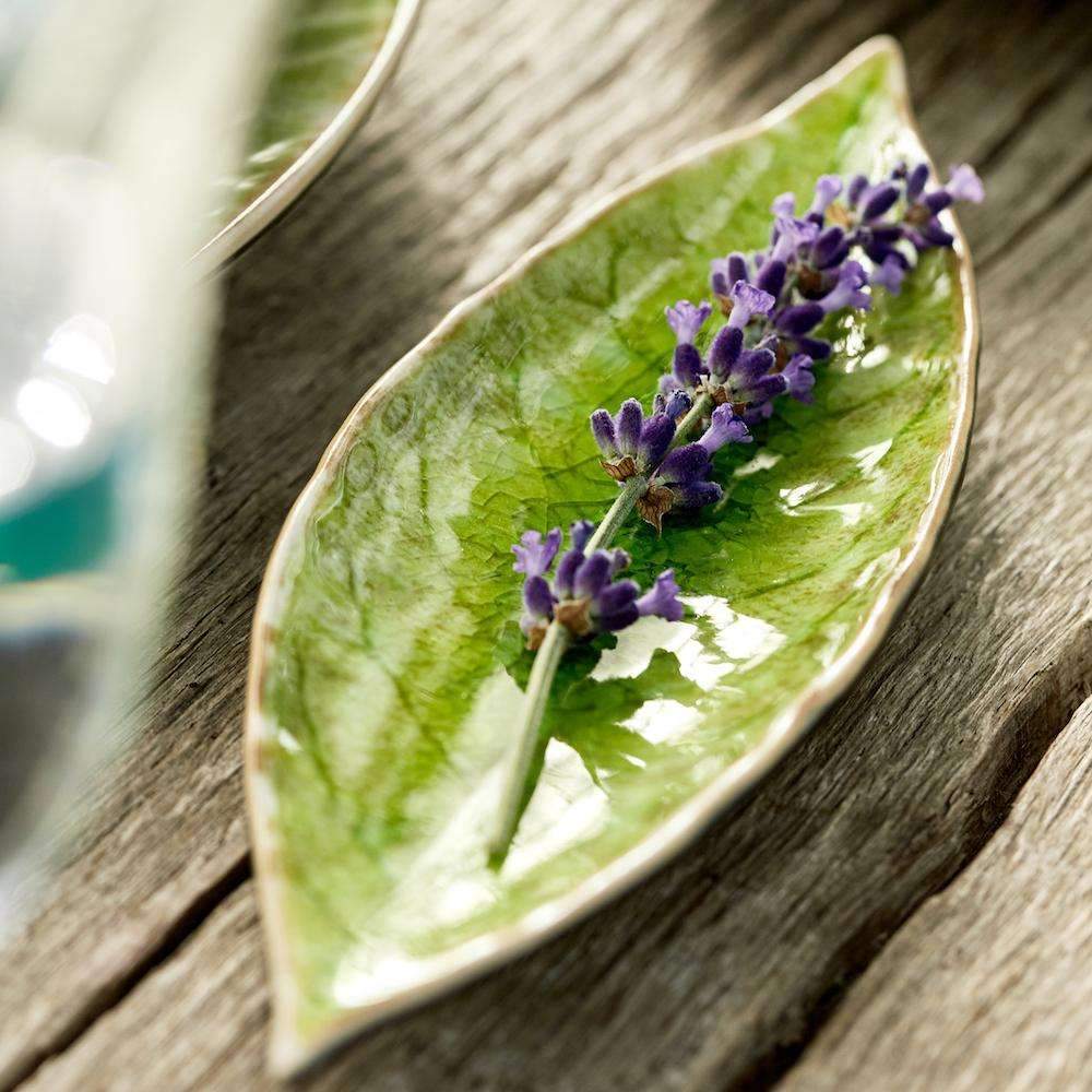 Laurel Leaf I Stoneware Small Plate - Light green