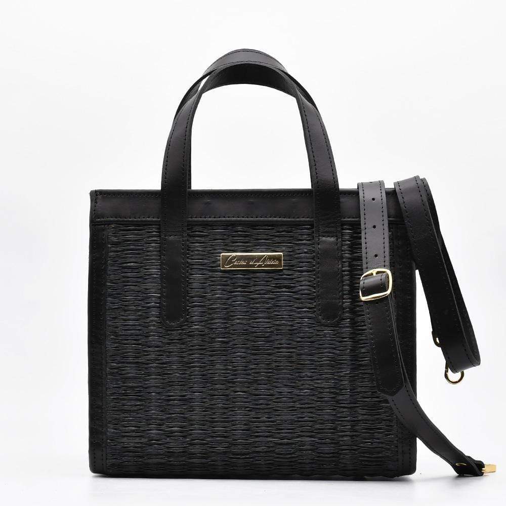 Leather and Reed handbag - 10.2'' - Black