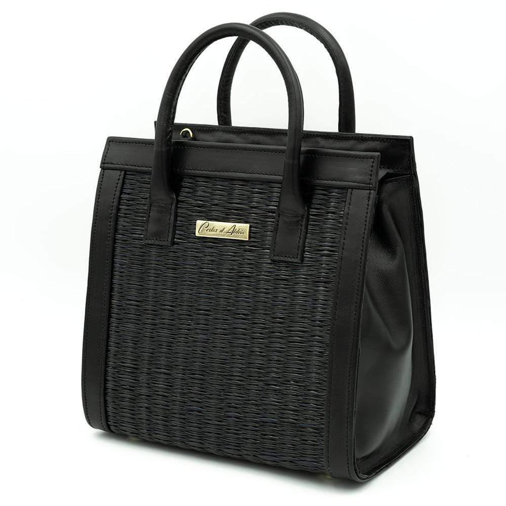 Leather and Reed handbag - 10.2'' - Black