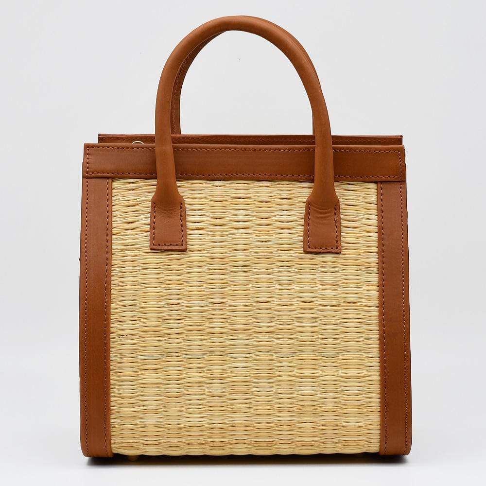 Leather and Reed handbag 10.2'' - Natural