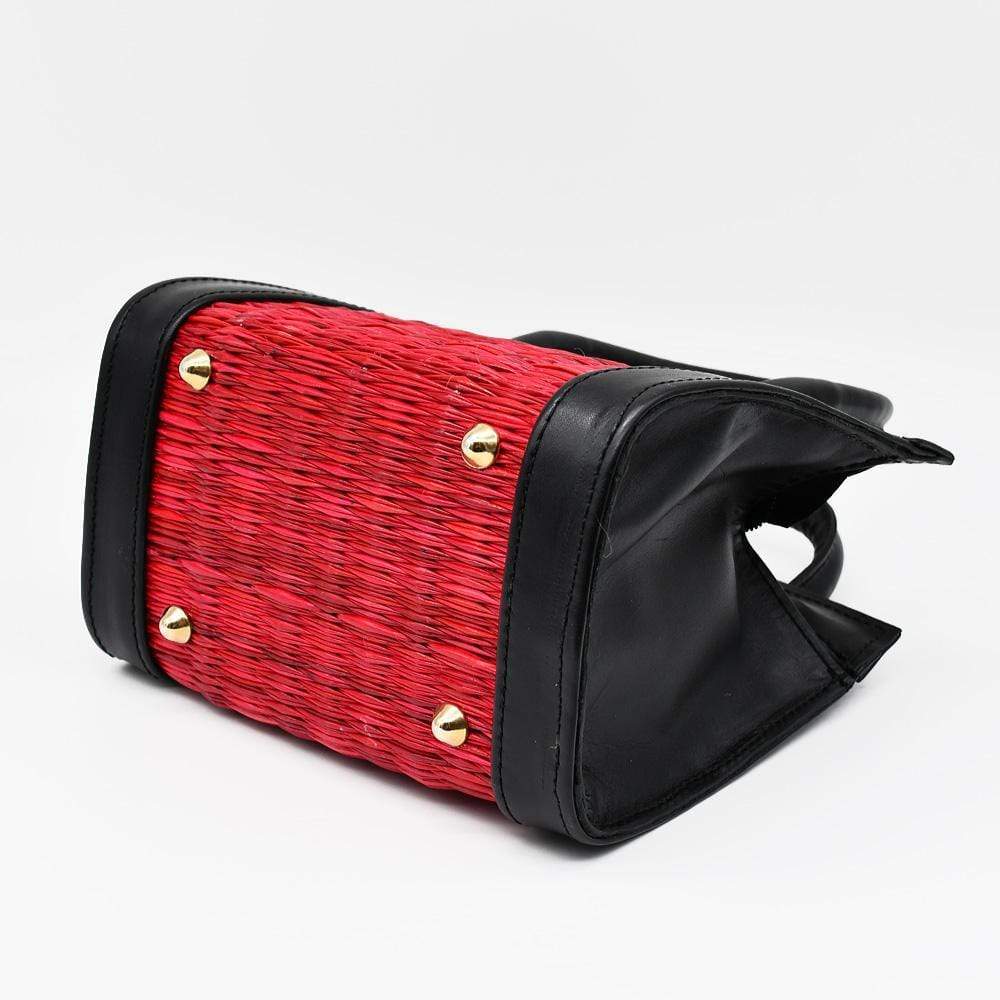 Leather and Reed handbag 7.9'' - Red